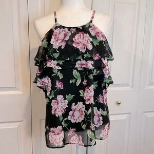 🐸🐸🐸 C Floral Sleeveless Top / Blouse - Sixe Medium